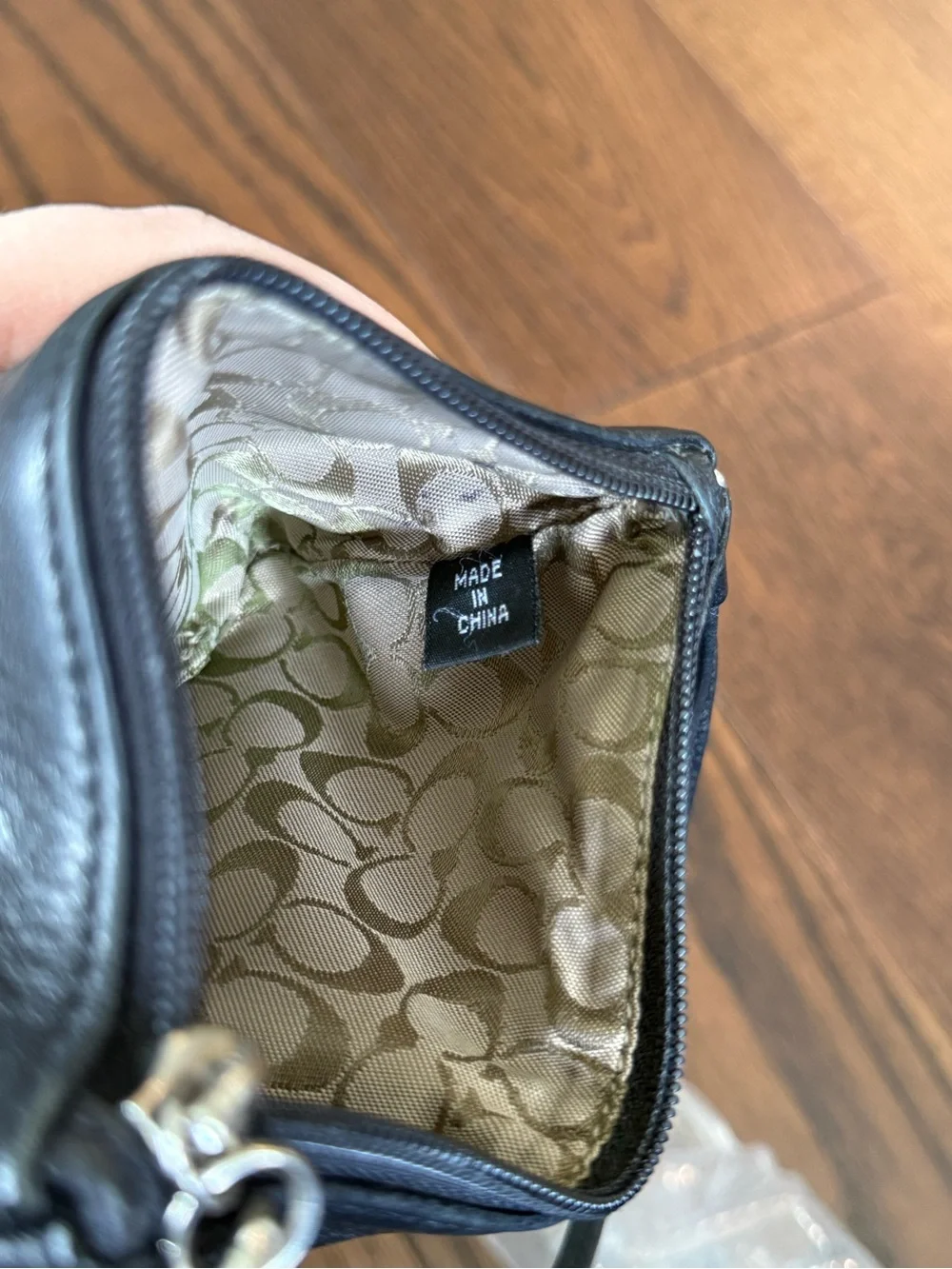 Coach Y2K 2000s Black Leather Wristlet